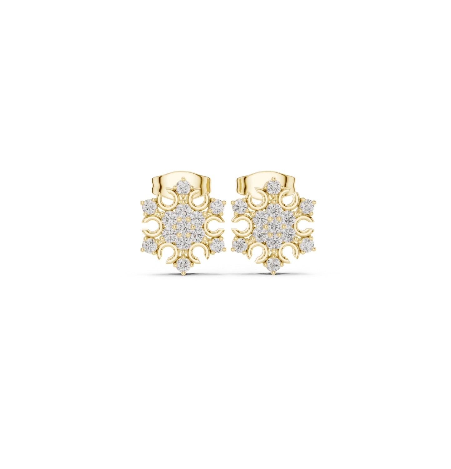 Round Cut Diamond Yellow Gold 14 K Earring For Wommen |pure carat