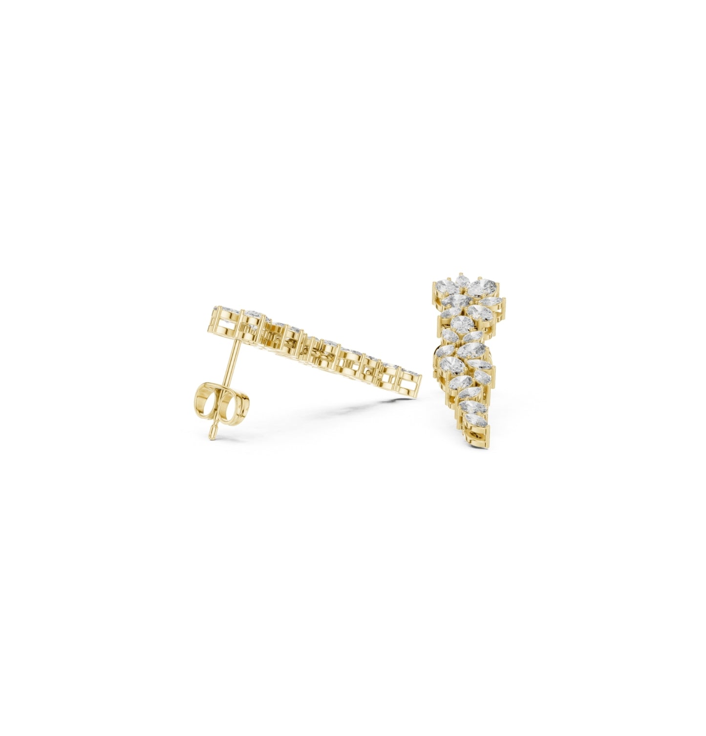 Oval / MRQ Cut Diamond Rose Gold 14 K Earring For Wommen |pure carat