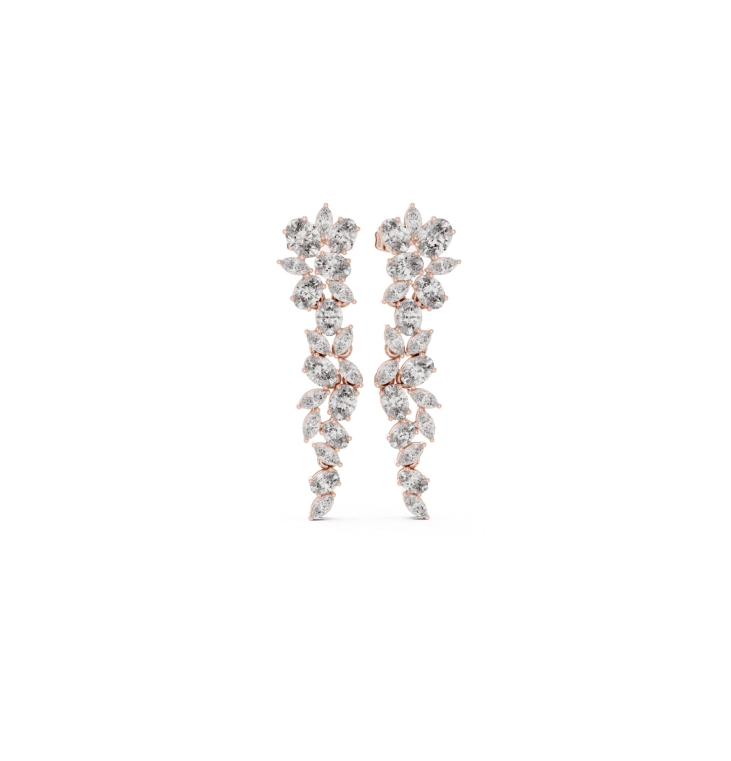 Oval / MRQ Cut Diamond Rose Gold 14 K Earring For Wommen |pure carat
