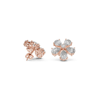 Round / PRS Cut Diamond Yellow Gold 14 K Earring For Wommen |pure carat