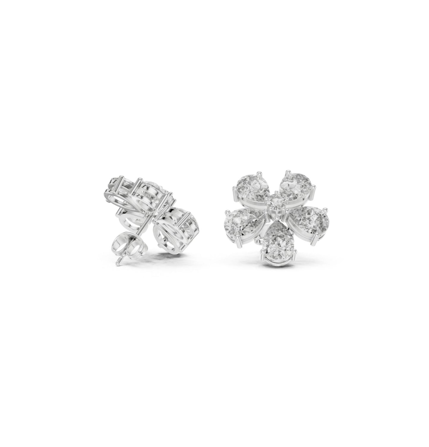 Round / PRS Cut Diamond Yellow Gold 14 K Earring For Wommen |pure carat