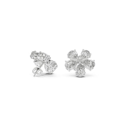 Round / PRS Cut Diamond Yellow Gold 14 K Earring For Wommen |pure carat