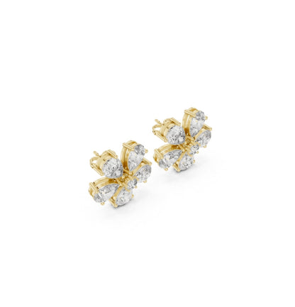 Round / PRS Cut Diamond Yellow Gold 14 K Earring For Wommen |pure carat