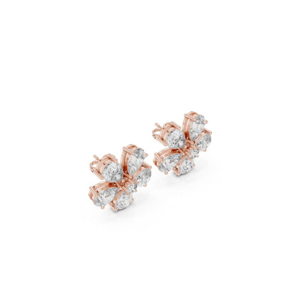 Round / PRS Cut Diamond Yellow Gold 14 K Earring For Wommen |pure carat