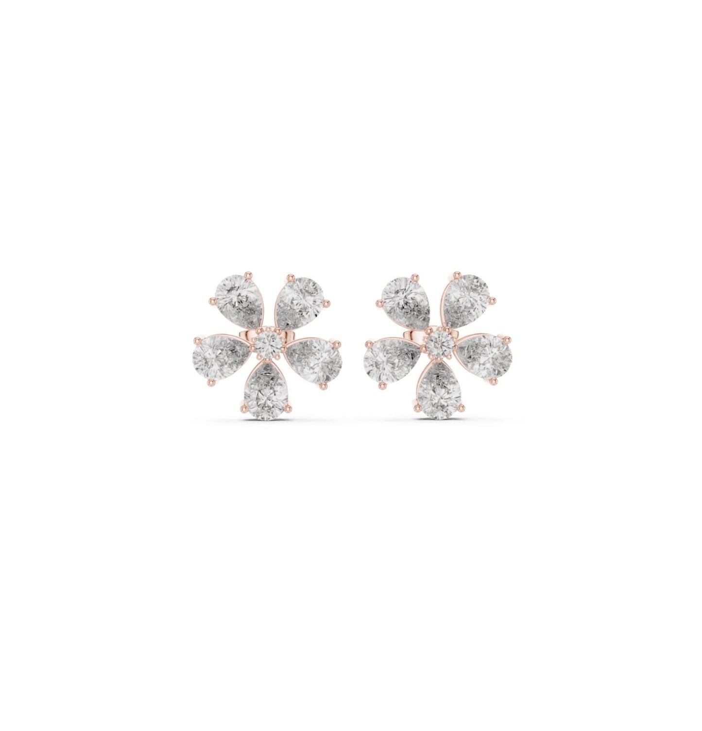 Round / PRS Cut Diamond Yellow Gold 14 K Earring For Wommen |pure carat
