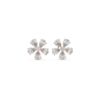 Round / PRS Cut Diamond Yellow Gold 14 K Earring For Wommen |pure carat