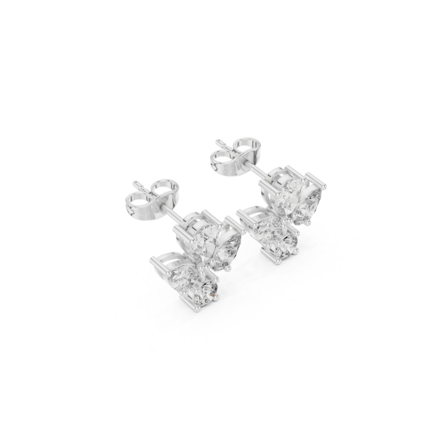 Round & Pear Cut Diamond Yellow Gold 14 K Earring For Wommen |pure carat