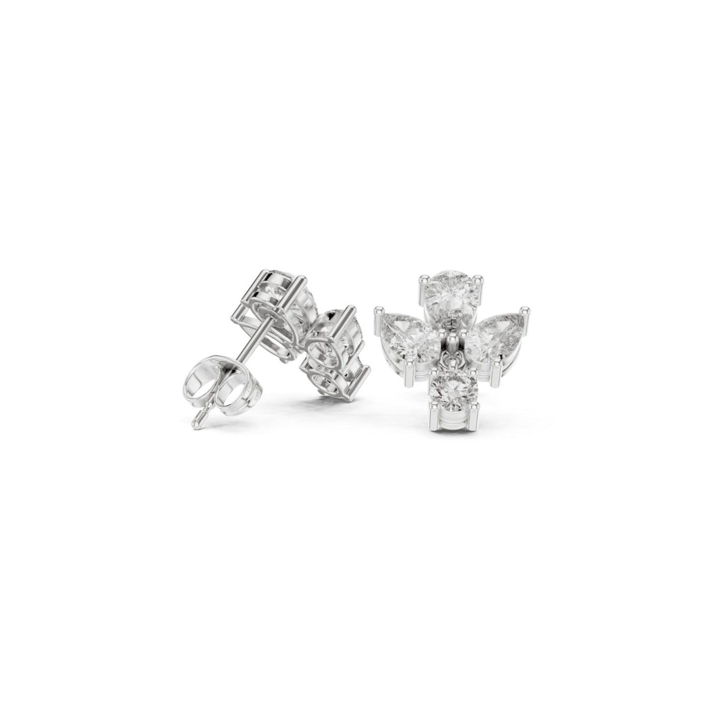 Round & Pear Cut Diamond Yellow Gold 14 K Earring For Wommen |pure carat