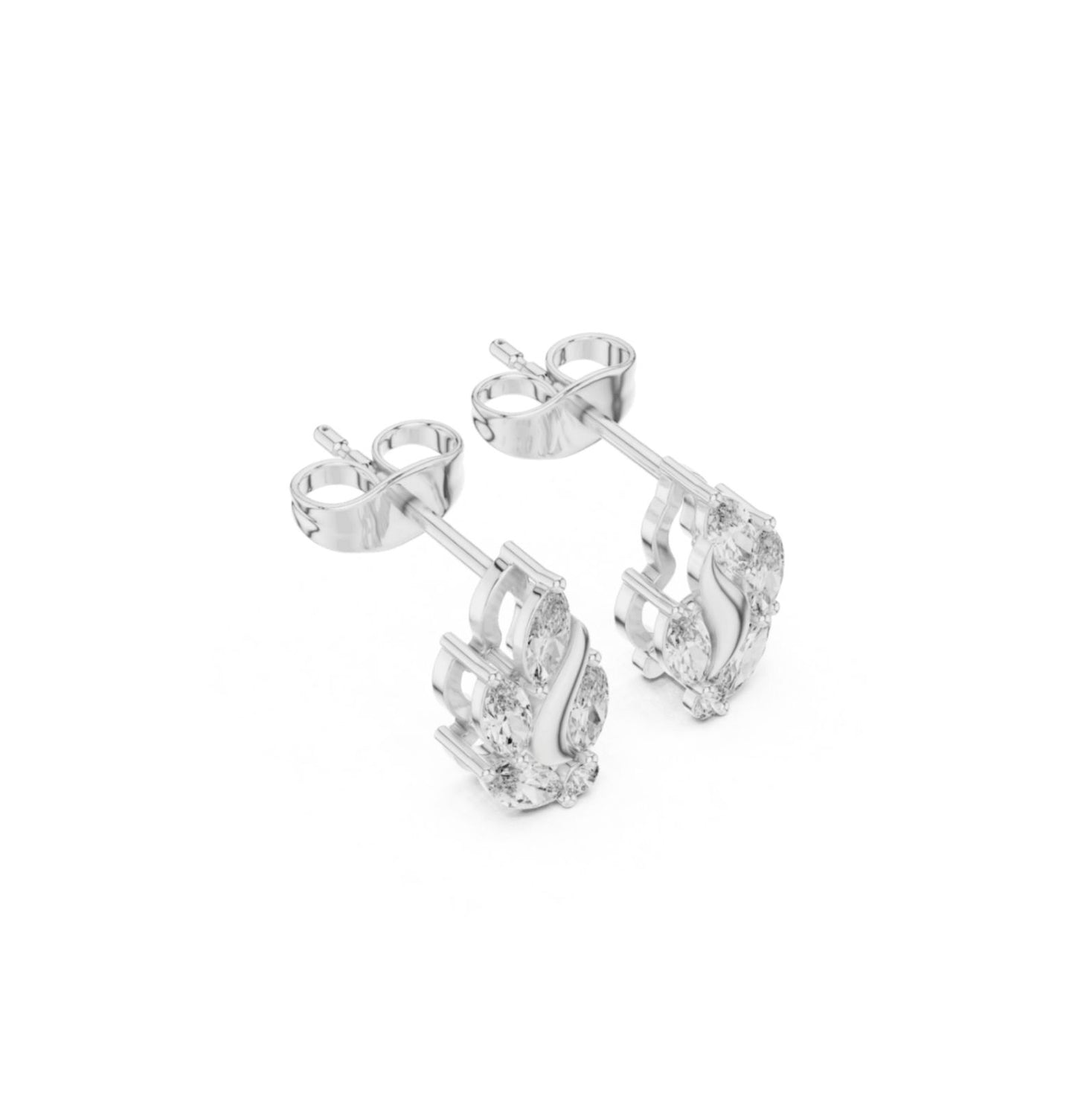 Round / MRQ Cut Diamond Yellow Gold 14 K Earring For Wommen |pure carat