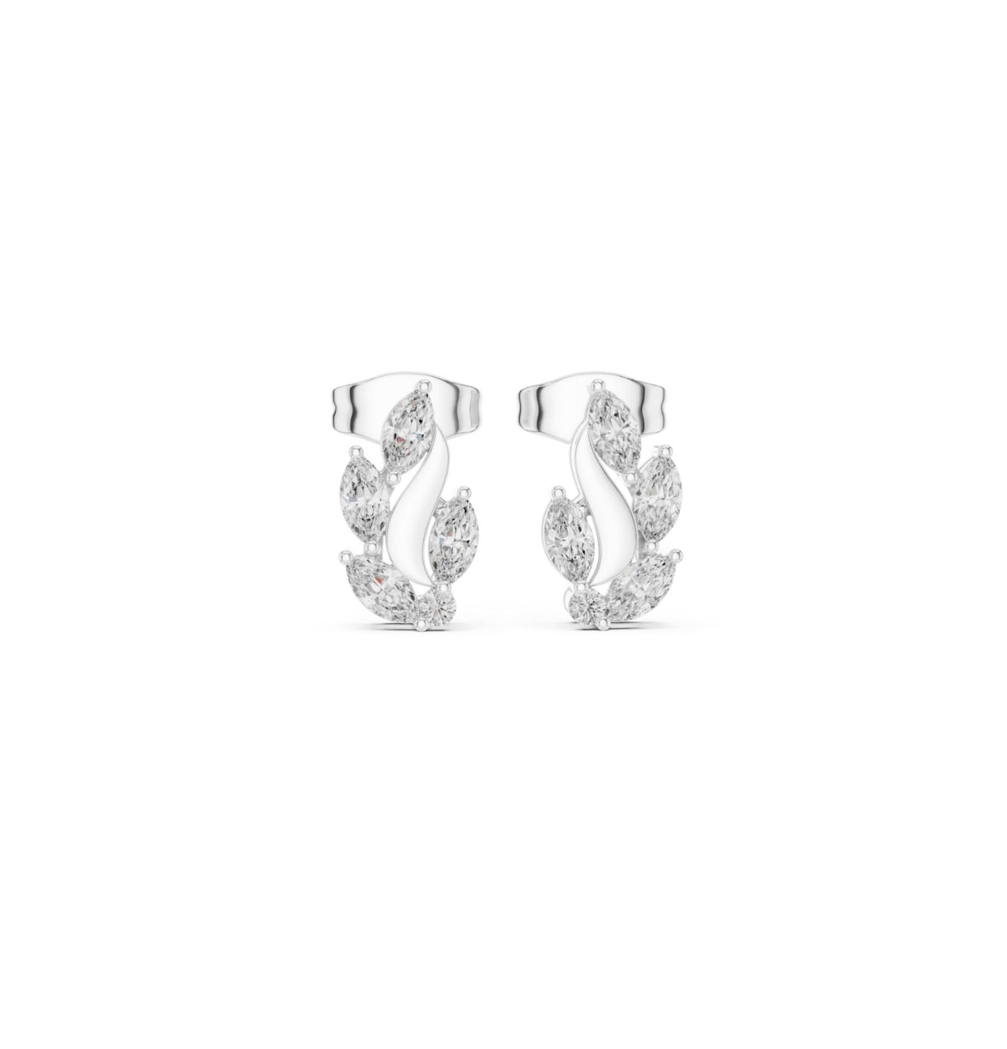 Round / MRQ Cut Diamond Yellow Gold 14 K Earring For Wommen |pure carat