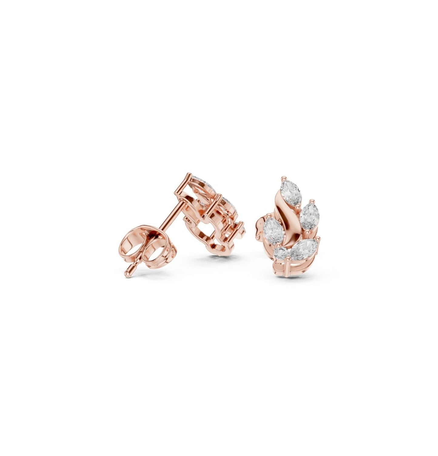 Round / MRQ Cut Diamond Yellow Gold 14 K Earring For Wommen |pure carat
