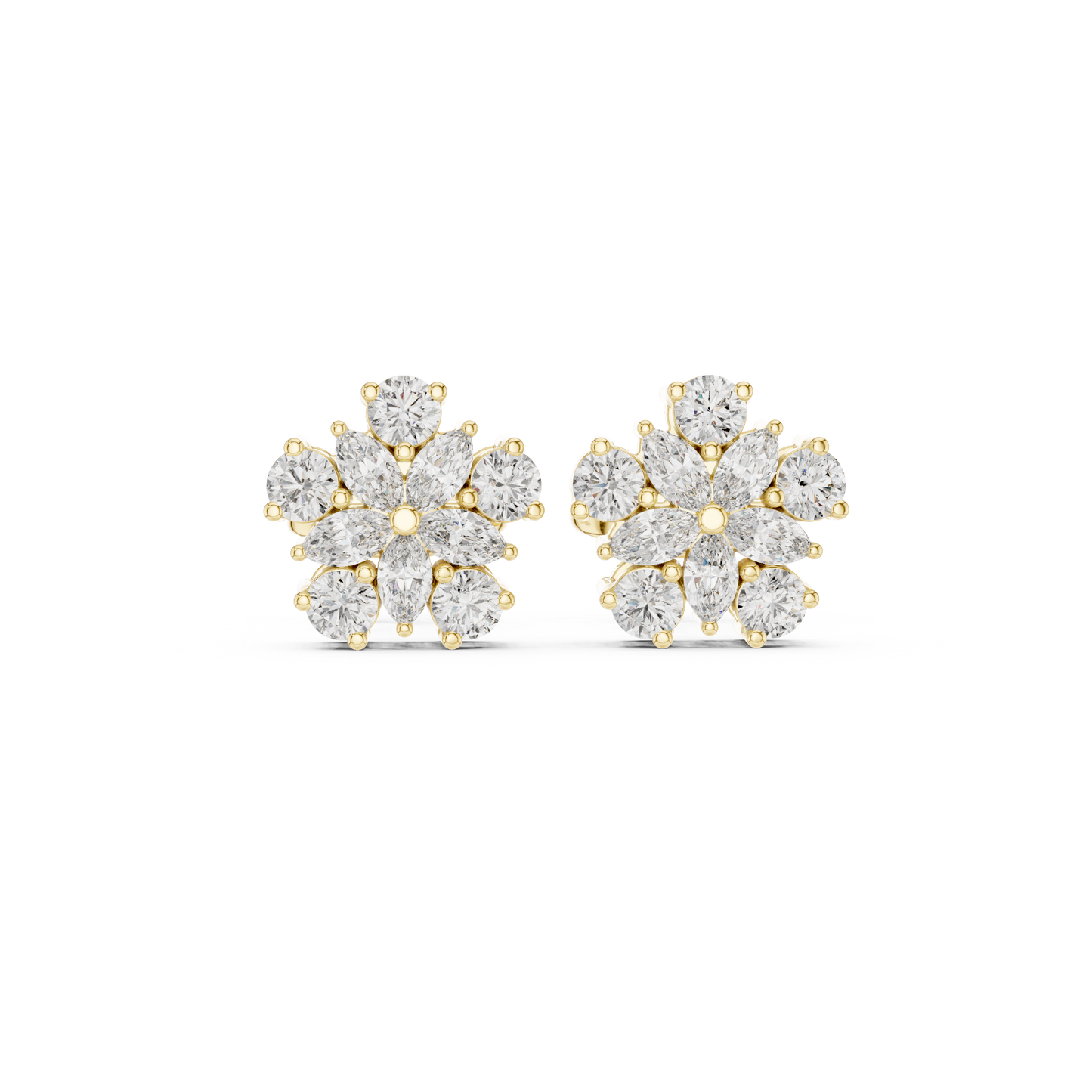 Round / MRQ Cut Diamond Rose Gold 14 K Earring For Wommen |pure carat