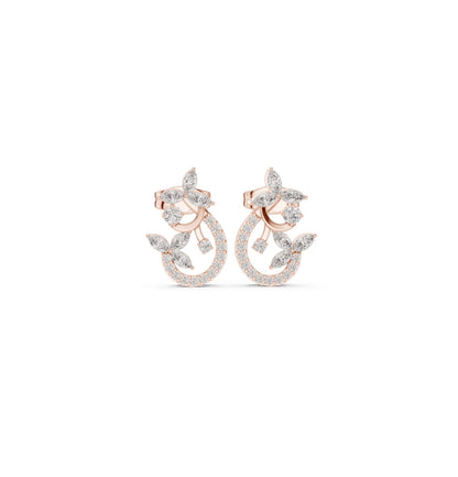 Round /MRQ Cut Diamond Yellow Gold 14 K Earring For Wommen |pure carat