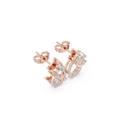Round /MRQ Cut Diamond Yellow Gold 14 K Earring For Wommen |pure carat