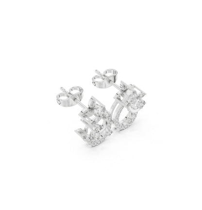 Round /MRQ Cut Diamond Yellow Gold 14 K Earring For Wommen |pure carat