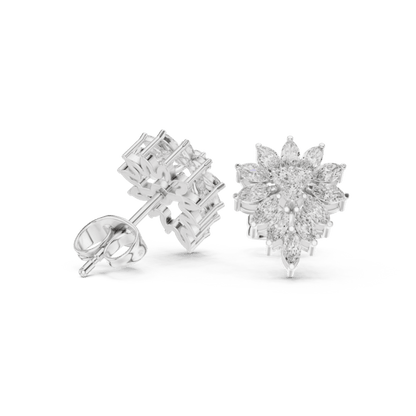 14K Gold 0.76 Ct Lab-Grown Diamond Earrings for Women Elegant Fine Jewelry Gift & Party Wear Anniversary gift Lab Grown Diamond