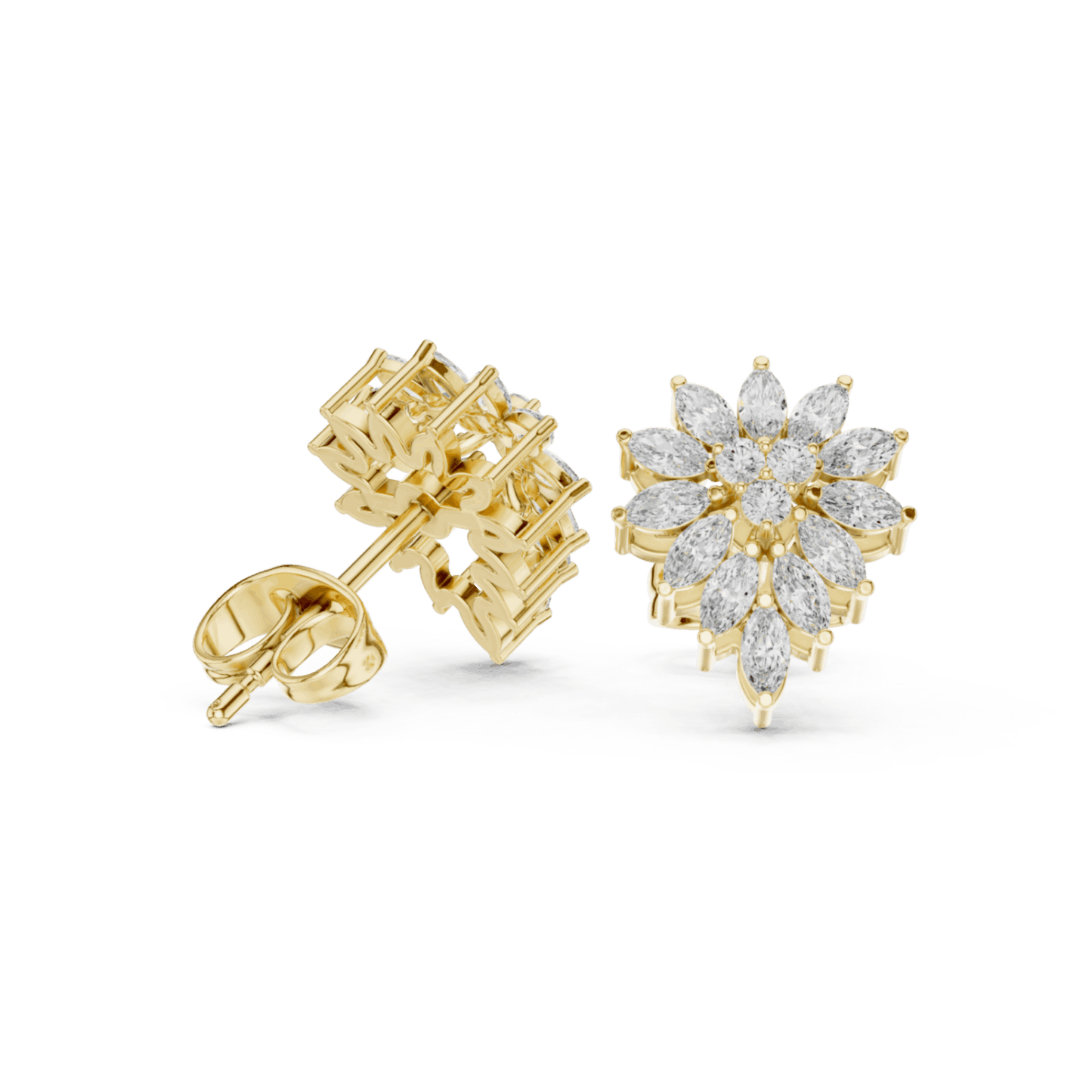 14K Gold 0.76 Ct Lab-Grown Diamond Earrings for Women Elegant Fine Jewelry Gift & Party Wear Anniversary gift Lab Grown Diamond