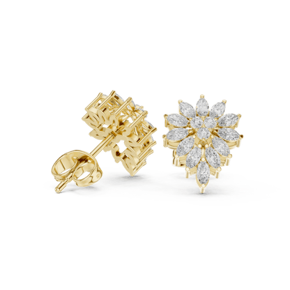 14K Gold 0.76 Ct Lab-Grown Diamond Earrings for Women Elegant Fine Jewelry Gift & Party Wear Anniversary gift Lab Grown Diamond