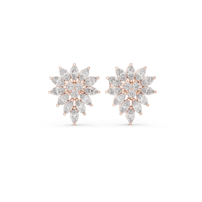 14K Gold 0.76 Ct Lab-Grown Diamond Earrings for Women Elegant Fine Jewelry Gift & Party Wear Anniversary gift Lab Grown Diamond