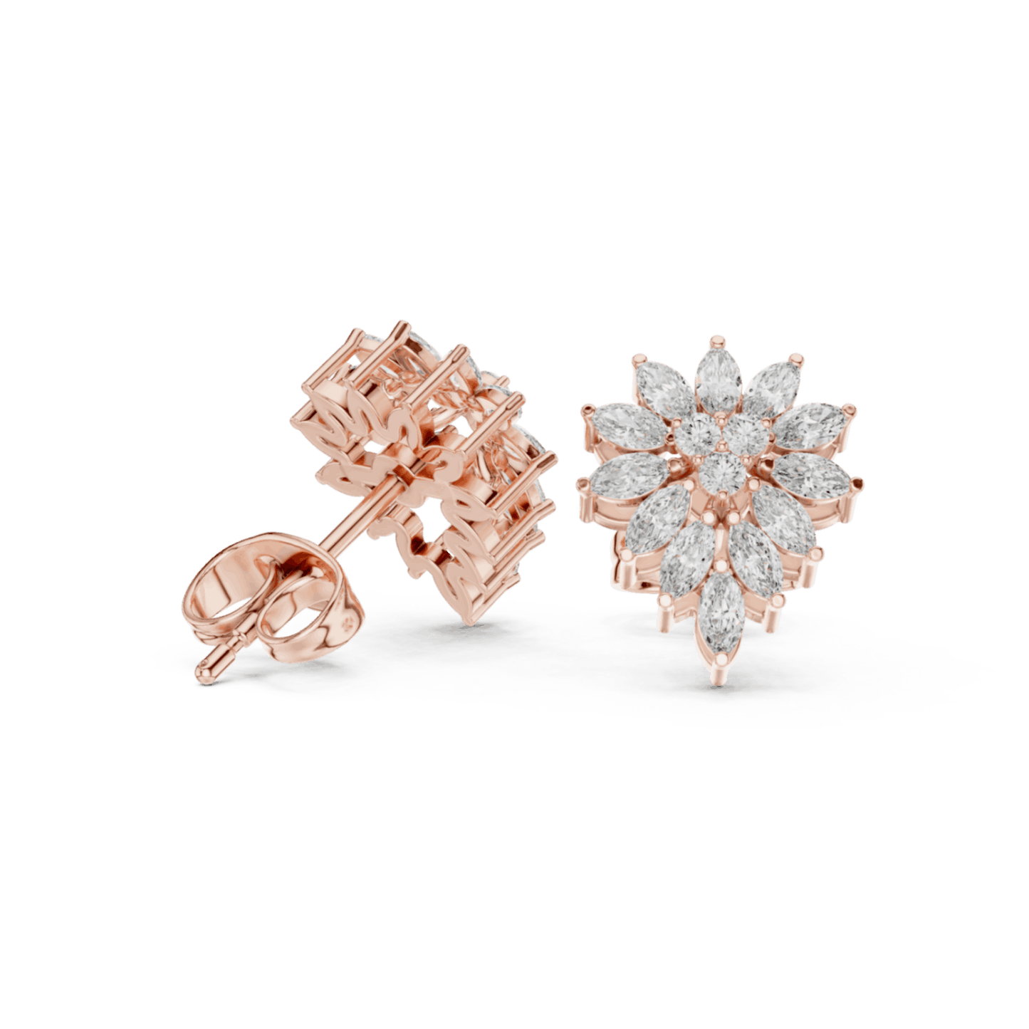 14K Gold 0.76 Ct Lab-Grown Diamond Earrings for Women Elegant Fine Jewelry Gift & Party Wear Anniversary gift Lab Grown Diamond