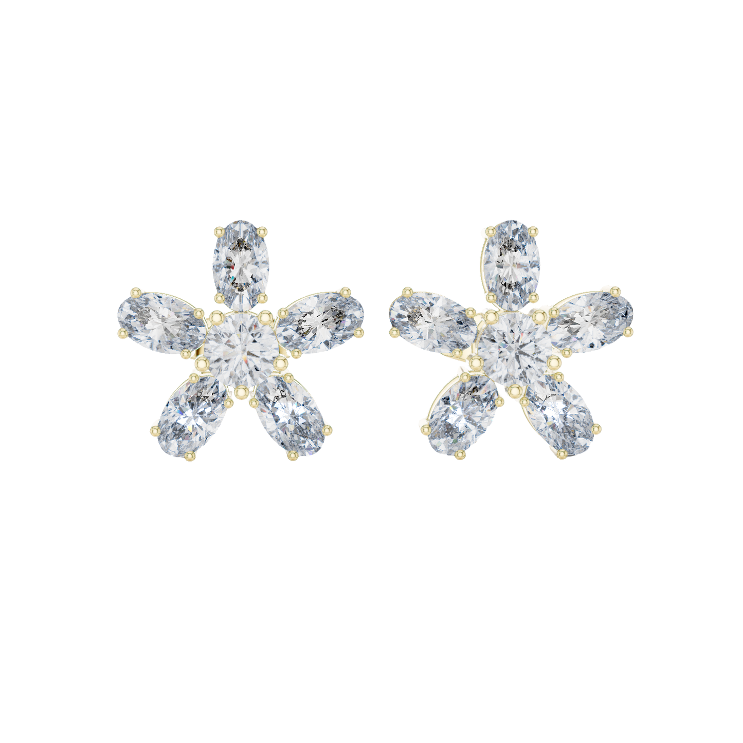 Round Cut Dimound Earring 14 k Gold for Wommen For Earring - pure carat