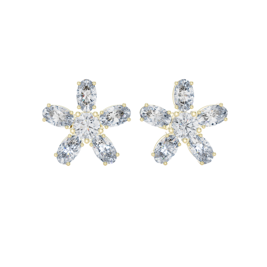 Round Cut Dimound Earring 14 k Gold for Wommen For Earring - pure carat