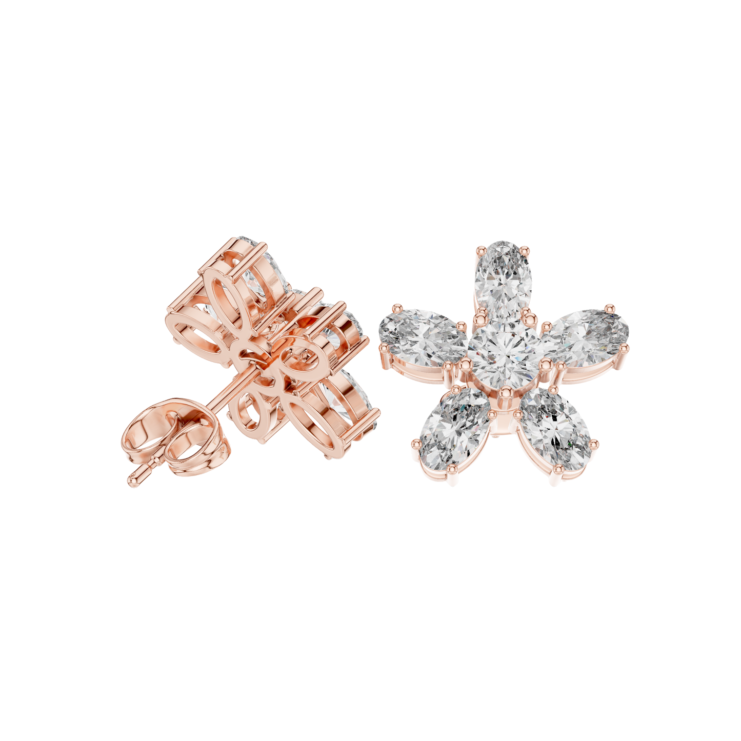 Round Cut Dimound Earring 14 k Gold for Wommen For Earring - pure carat