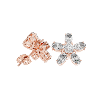 Round Cut Dimound Earring 14 k Gold for Wommen For Earring - pure carat