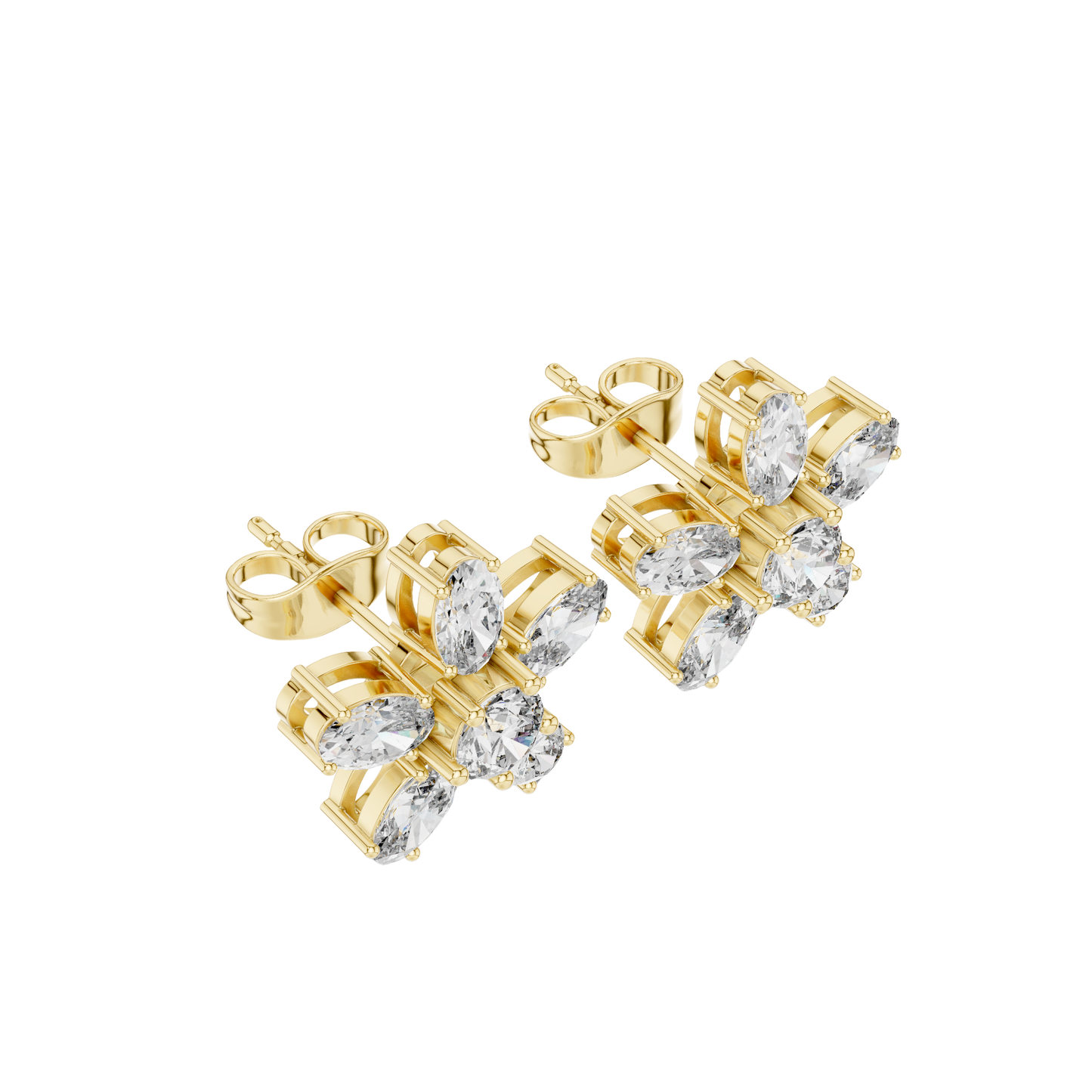 Round Cut Dimound Earring 14 k Gold for Wommen For Earring - pure carat