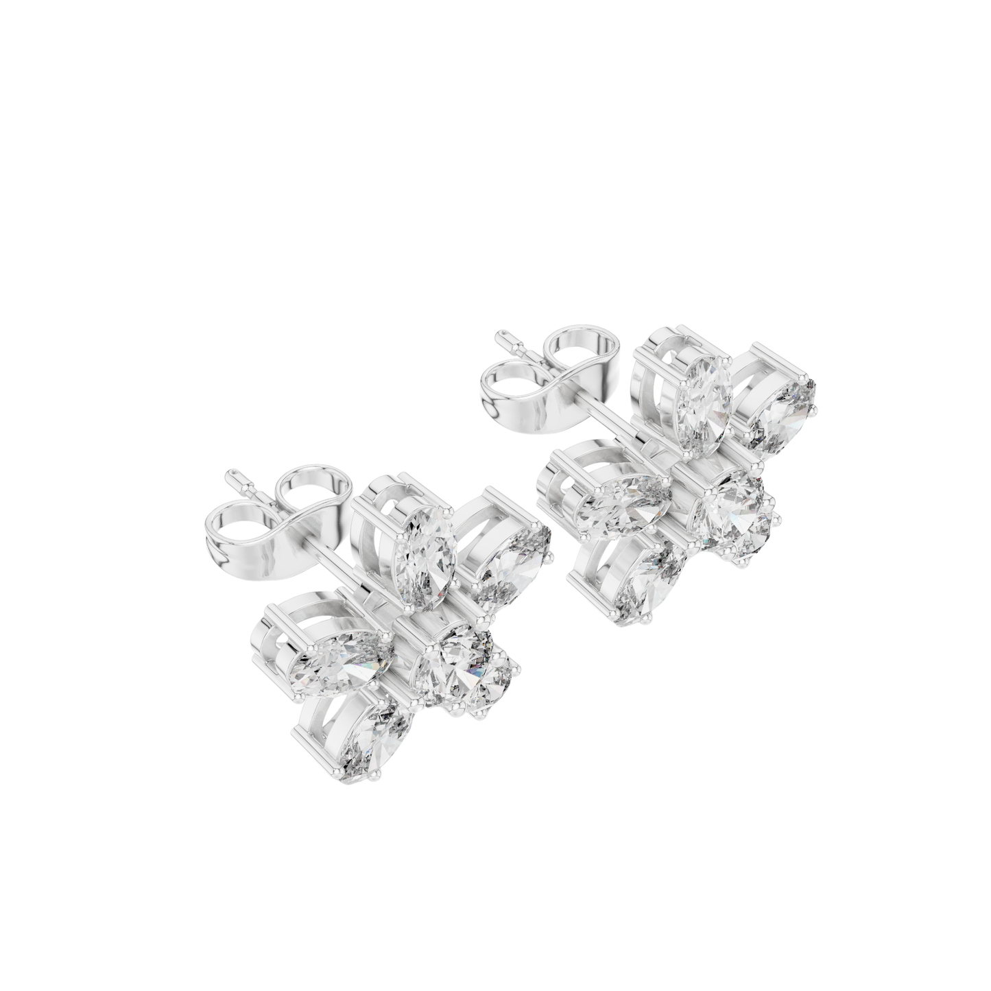 Round Cut Dimound Earring 14 k Gold for Wommen For Earring - pure carat