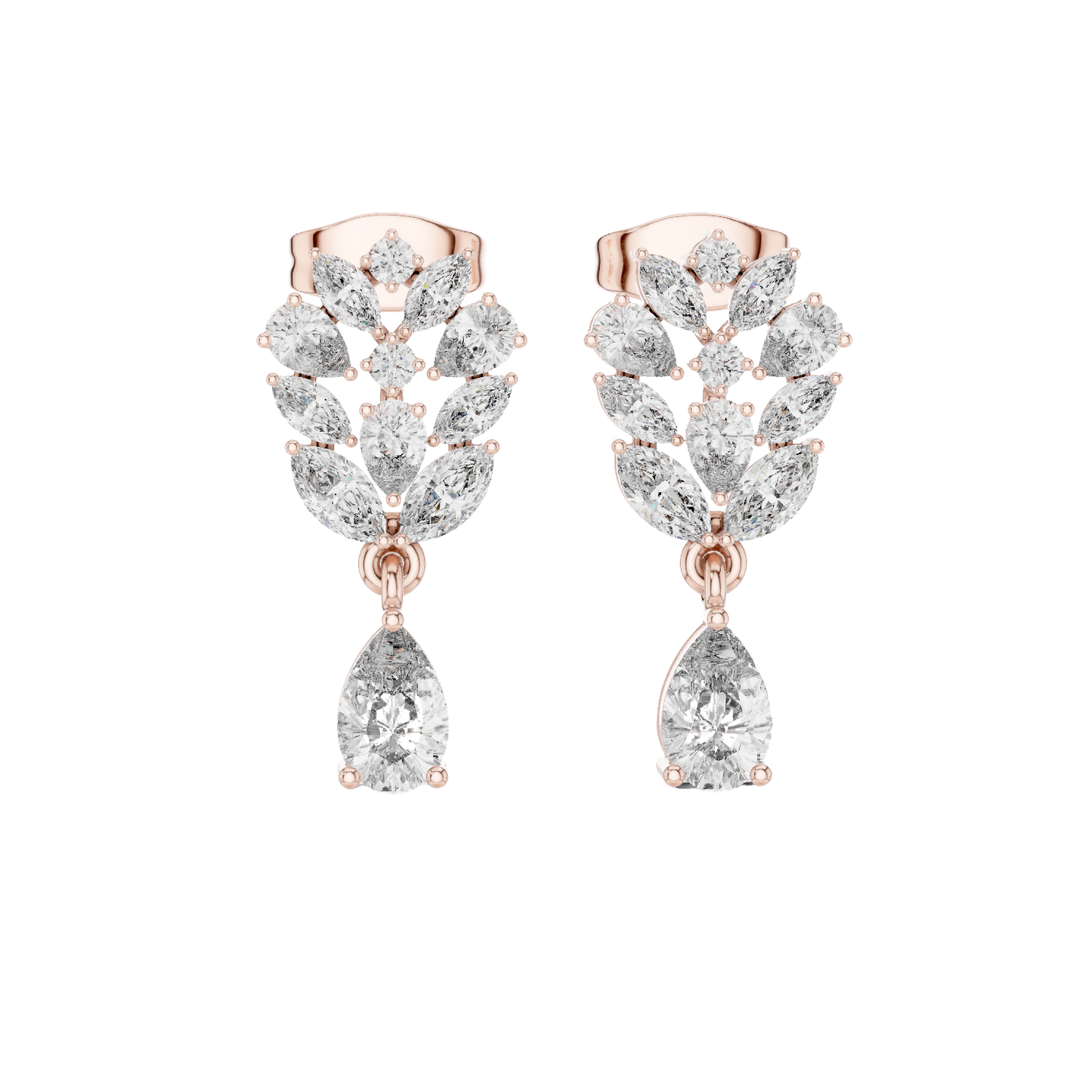 PRS / MRQ Cut Diamound Earring 14 K Yellow Gold Earring For Wommen - pure carat
