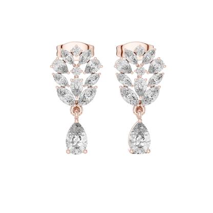 PRS / MRQ Cut Diamound Earring 14 K Yellow Gold Earring For Wommen - pure carat