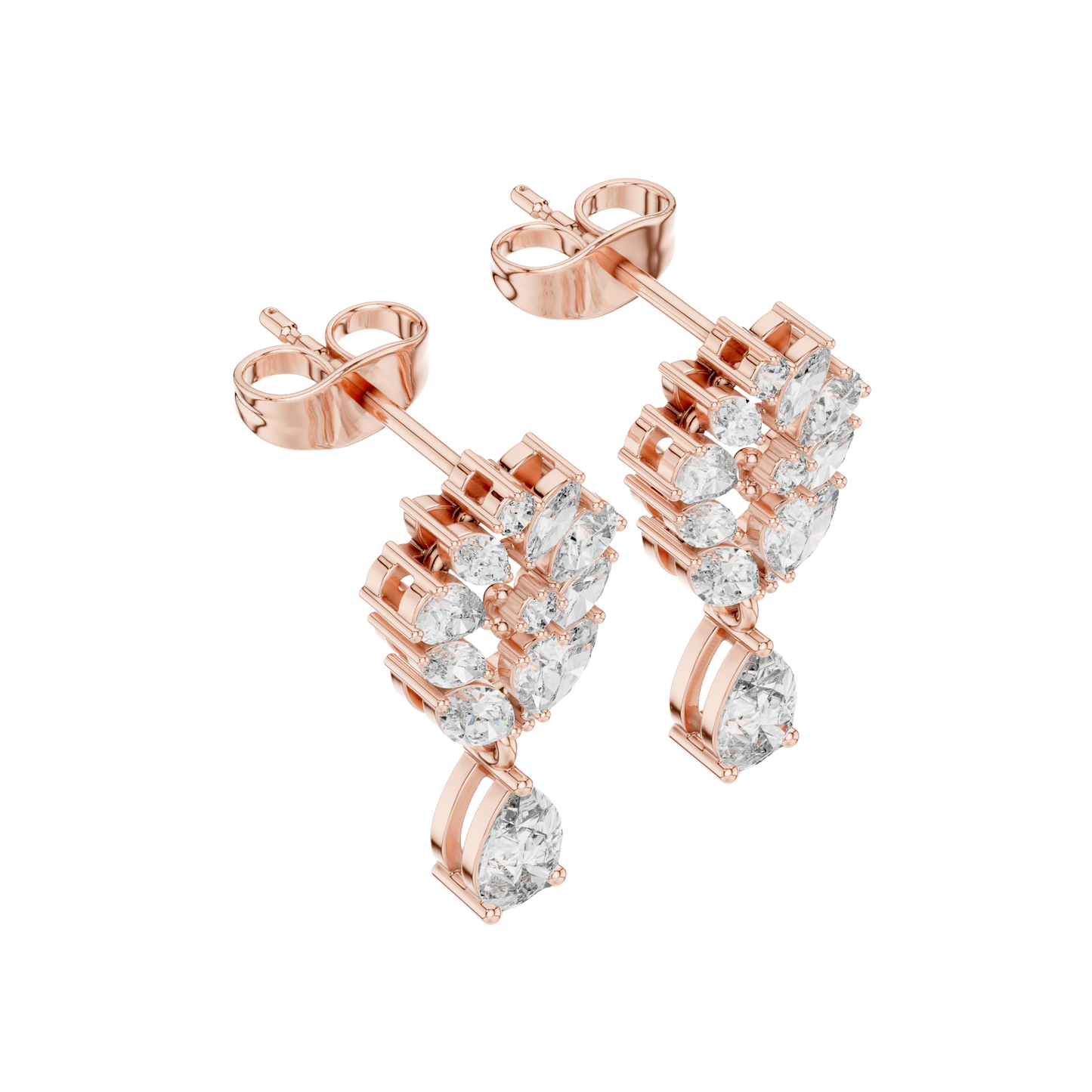 PRS / MRQ Cut Diamound Earring 14 K Yellow Gold Earring For Wommen - pure carat