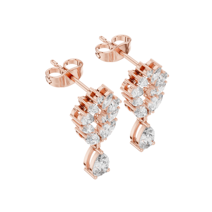 PRS / MRQ Cut Diamound Earring 14 K Yellow Gold Earring For Wommen - pure carat