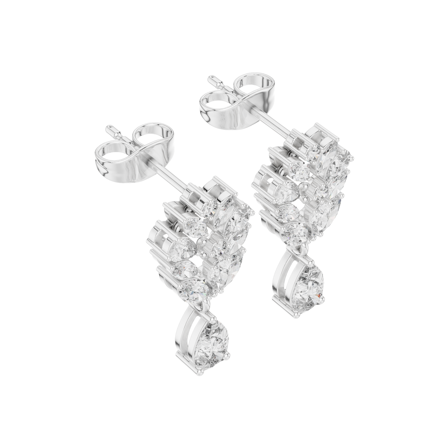 PRS / MRQ Cut Diamound Earring 14 K Yellow Gold Earring For Wommen - pure carat