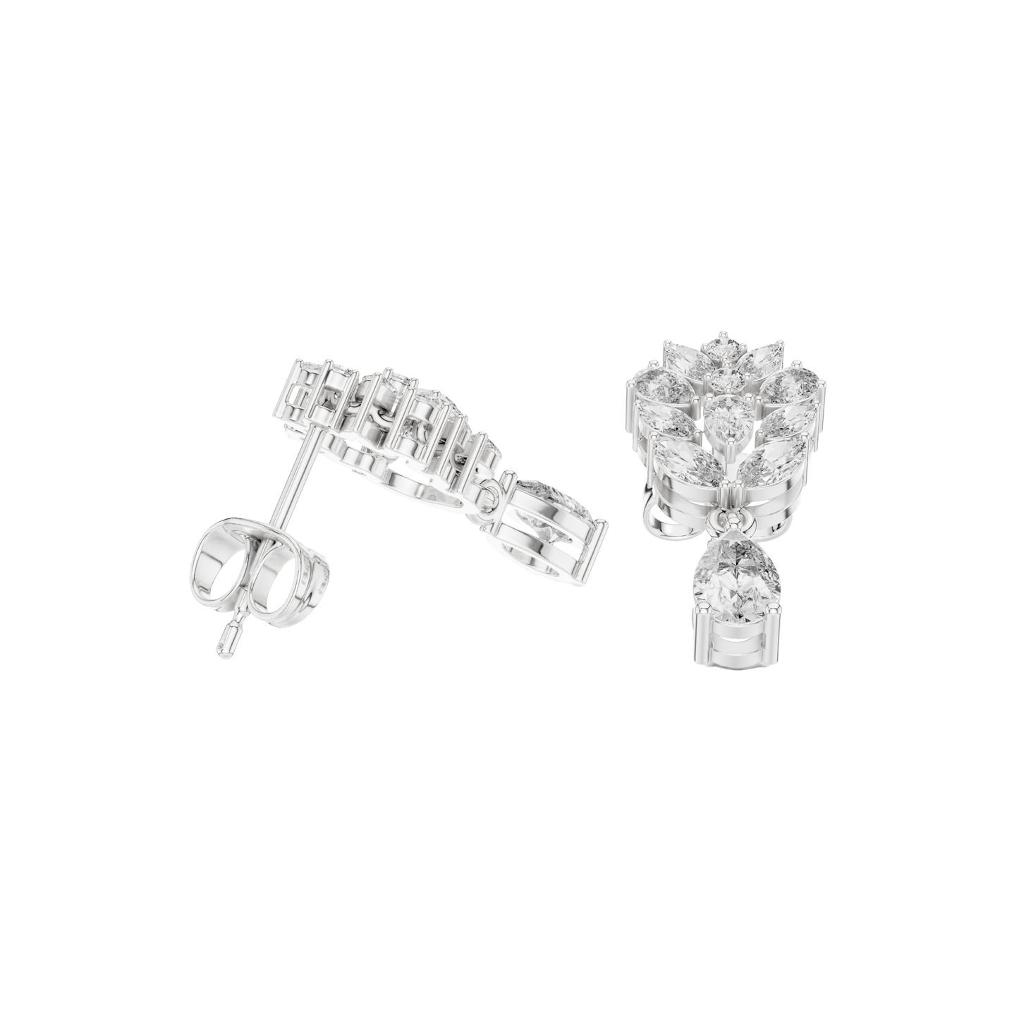 PRS / MRQ Cut Diamound Earring 14 K Yellow Gold Earring For Wommen - pure carat