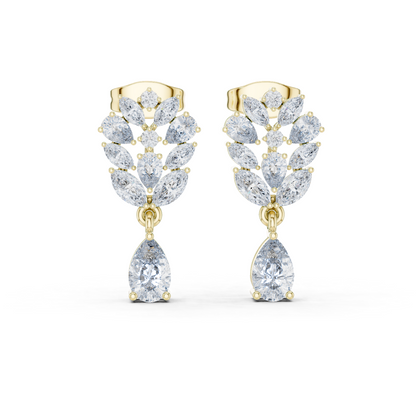 PRS / MRQ Cut Diamound Earring 14 K Yellow Gold Earring For Wommen - pure carat