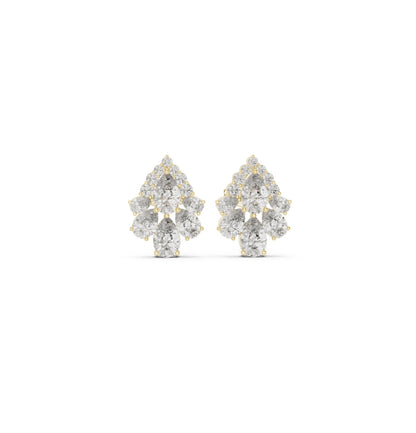 PRS / Round Cut Diamond Rose Gold 14 K Earring For Wommen |pure carat
