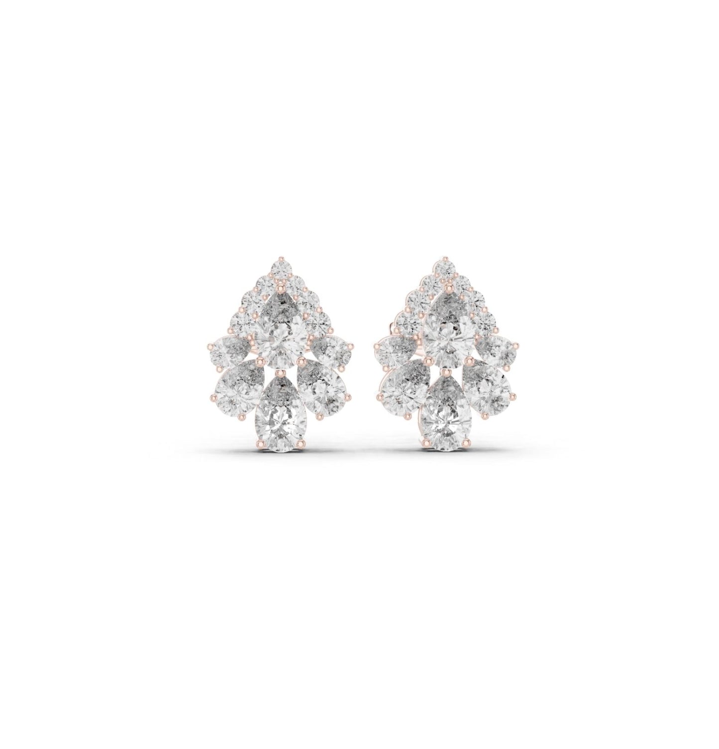 PRS / Round Cut Diamond Rose Gold 14 K Earring For Wommen |pure carat