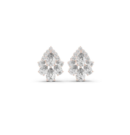 PRS / Round Cut Diamond Rose Gold 14 K Earring For Wommen |pure carat