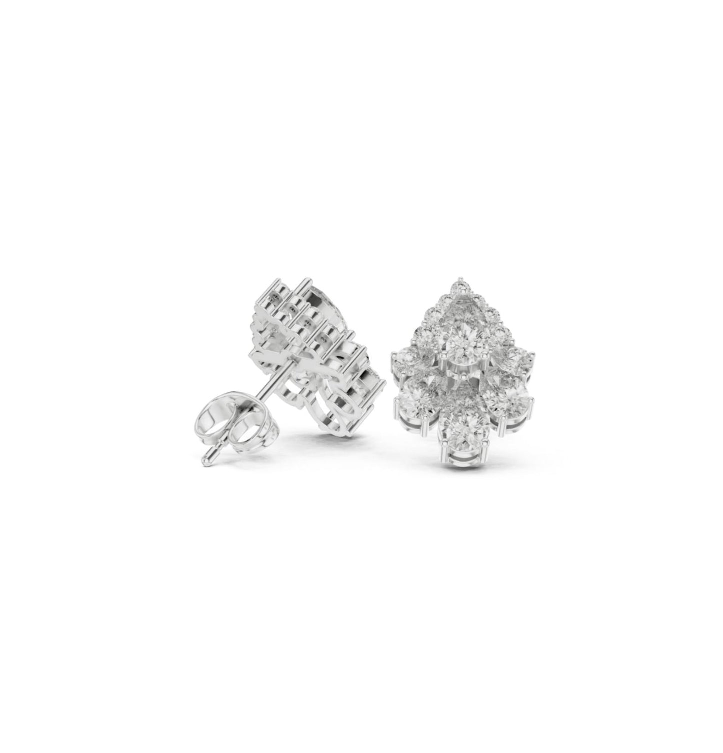 PRS / Round Cut Diamond Rose Gold 14 K Earring For Wommen |pure carat