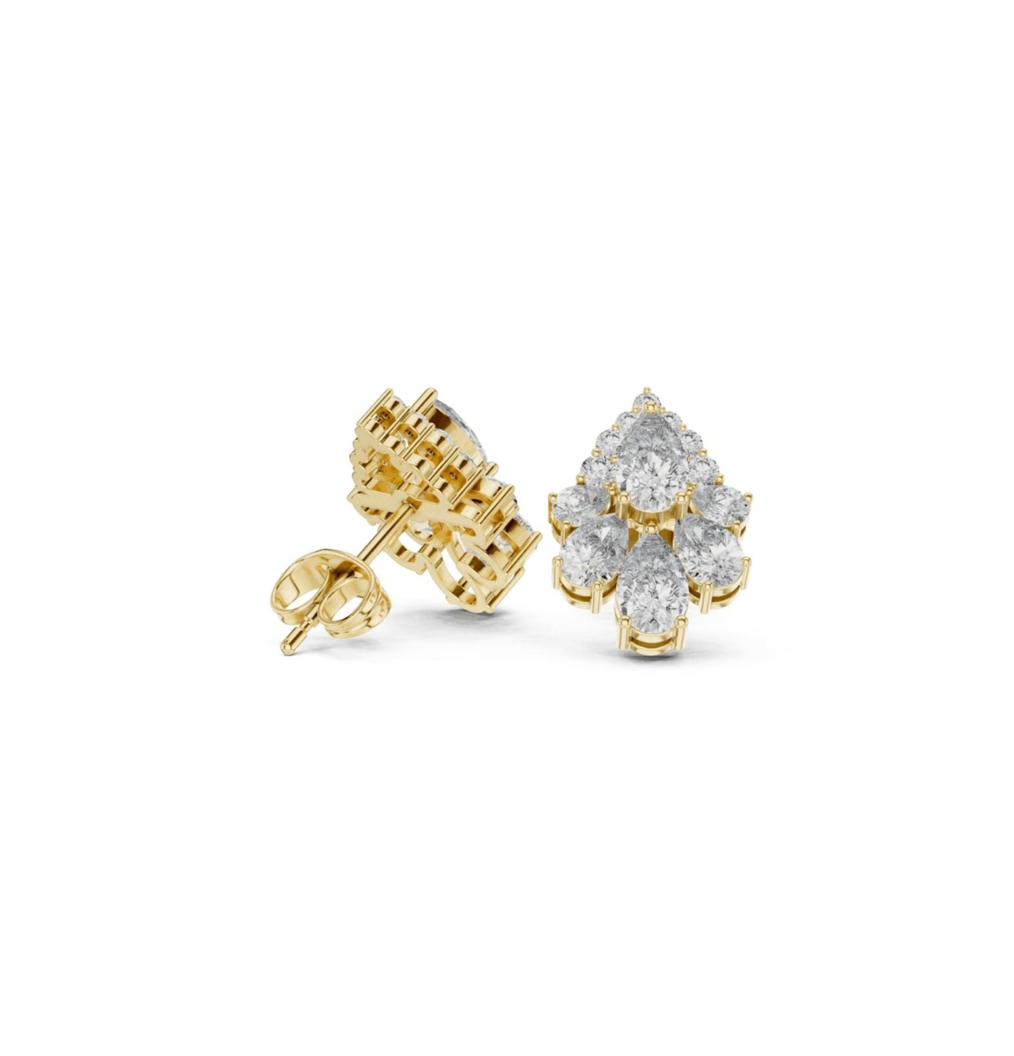 PRS / Round Cut Diamond Rose Gold 14 K Earring For Wommen |pure carat