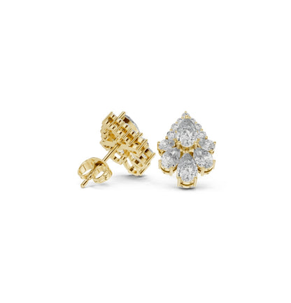 PRS / Round Cut Diamond Rose Gold 14 K Earring For Wommen |pure carat