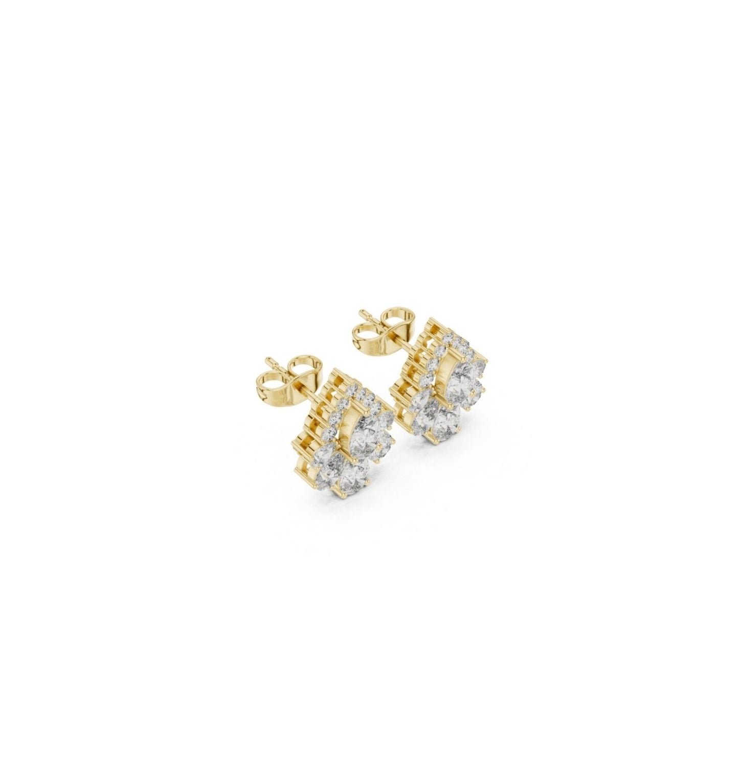PRS / Round Cut Diamond Rose Gold 14 K Earring For Wommen |pure carat