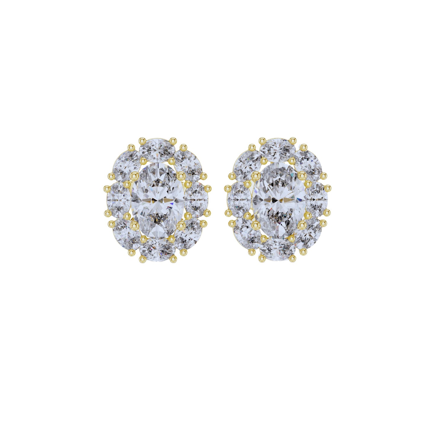 Oval Cut Dimond Earring 14 k Gold jwellery For wommen |pure carat