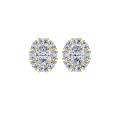 Oval Cut Dimond Earring 14 k Gold jwellery For wommen |pure carat