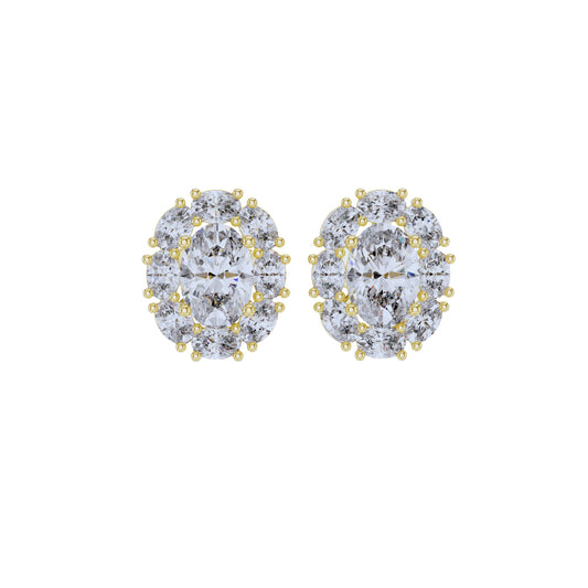 Oval Cut Dimond Earring 14 k Gold jwellery For wommen |pure carat