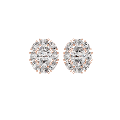 Oval Cut Dimond Earring 14 k Gold jwellery For wommen |pure carat