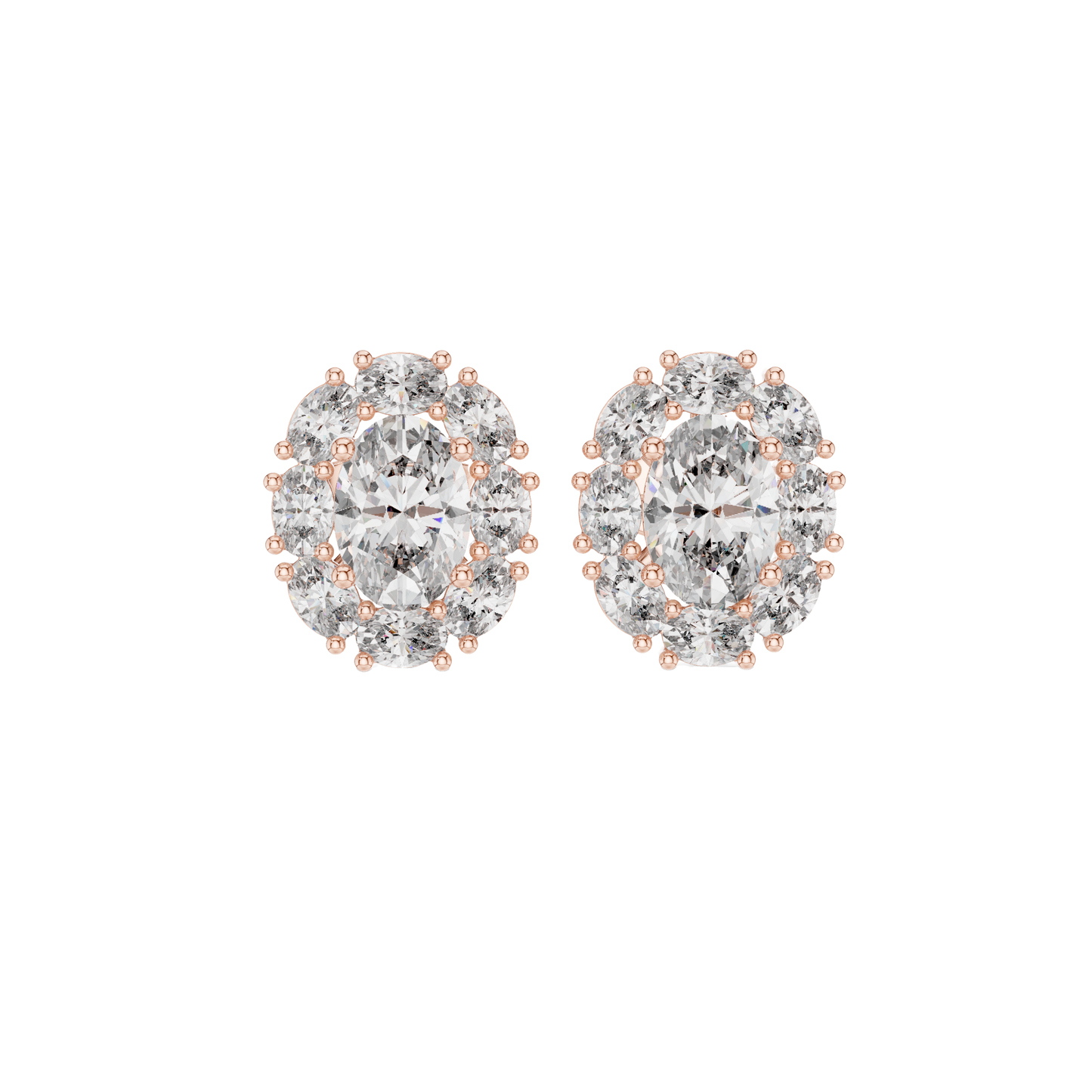 Oval Cut Dimond Earring 14 k Gold jwellery For wommen |pure carat