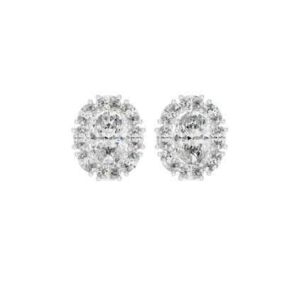 Oval Cut Dimond Earring 14 k Gold jwellery For wommen |pure carat